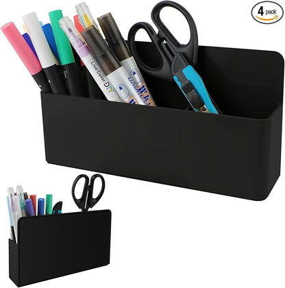 Magnetic Pen Holder,3 Compartments Magnetic Dry Erase Marker Holder,Extra Strong Magnet Storage Marker Pen Pencil Organizer for Refrigerator,Whiteboard,Locker Accessories(Long Style)