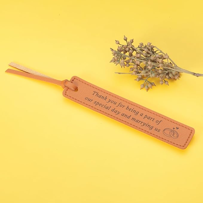 Wedding Officiant Gifts Leather Bookmark Wedding Officiant Book Mark Officiant Gifts for Wedding Day Bride Groom Thank You Gifts for Wedding Guest Wedding Planner Coordinator Gifts