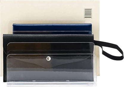 Sooyee File Organizer for Desk, Mail Organizer Countertop,4-Section File Holder for Home Office,Book Organizer,Acrylic Desk Organizer for Letter, Document, Notebook, Binder, Purse, Palette,Clear