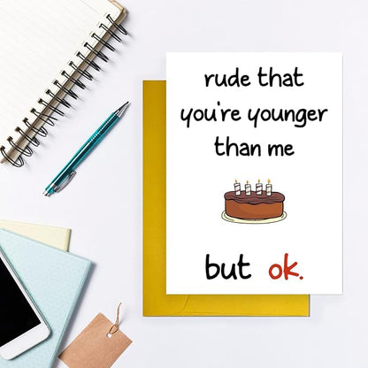 Funny Birthday Card for Women Men, Birthday Card for Friends, Humor Birthday Card for Son Daughter Sister Brother Best Friend, Happy Birthday Card Him Her Young People