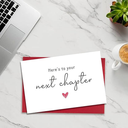 New Chapter Good Luck Card, New Job Card for Colleague, Leaving Work Card for Coworker Friend, Funny Retirement Card, Here's to Your Next Chapter Card