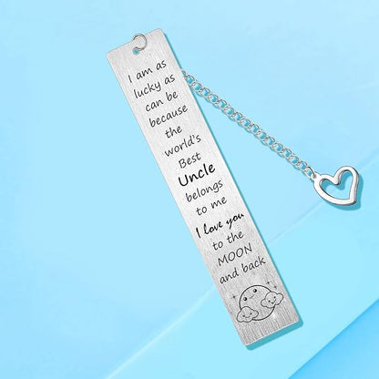Best Uncle Bookmark Special Uncle Bookmarks from Niece Nephew Father’s Day Gifts Birthday Christmas Gift I Am As Lucky As Can Be Because The World’s Best Uncle Belongs to Me Gifts