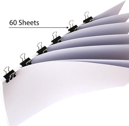 SANNIX 75 PCS Mini Binder Clips, 3/4 inch 19mm Binder Clips Black Paper Clamps Small Size for Office Home School