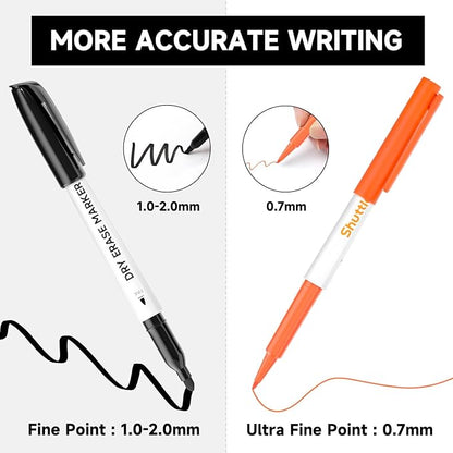 Shuttle Art Ultra Fine Dry Erase Markers, 15 Colors Whiteboard Markers with Erase, Dry Erase Markers Perfect For Writing on Whiteboards, Dry-Erase Boards,Mirrors for School Office Home