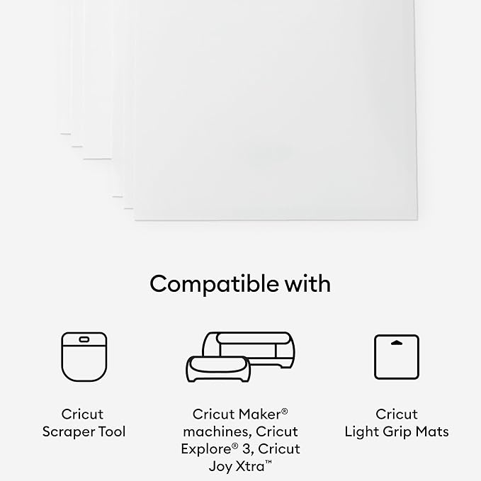 Cricut Printable Holographic Sticker Paper - US Letter Size (8.5in x 11in), Waterproof Sticker Paper for Printer, Compatible with Cricut Maker, Explore 3, & Cricut Joy Xtra, Transparent (5 Ct)