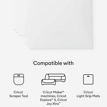 Cricut Printable Holographic Sticker Paper - US Letter Size (8.5in x 11in), Waterproof Sticker Paper for Printer, Compatible with Cricut Maker, Explore 3, & Cricut Joy Xtra, Transparent (5 Ct)