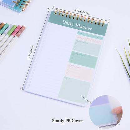 Set of 3 To Do List Notepad, 52 Sheets Undated Daily Planner 2024, 5.2"x7.8" To Do List Notebook, Daily Checklist for School/Office Supplies