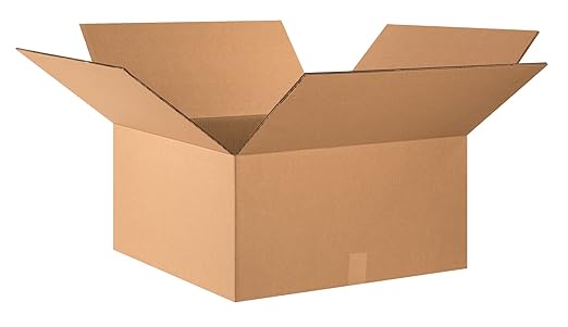 Aviditi HD242412 Heavy-Duty Single Wall Corrugated Cardboard Box, 24" L x 24" W x 12" H, Kraft, for Shipping, Packing and Moving (Pack of 10)
