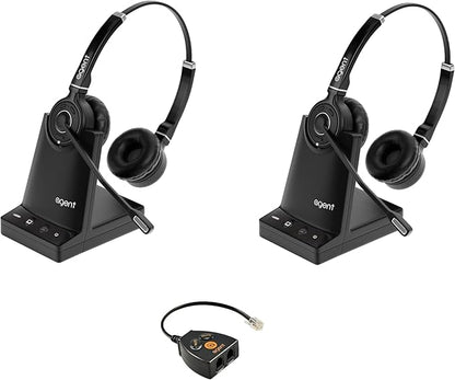 TruVoice Agent AW60 Wireless Headsets Training Solution for All Desk Phones with a Headset Port - Allows 2 Users to be on a Phone Call at The Same time for Supervising | Coaching Purposes.