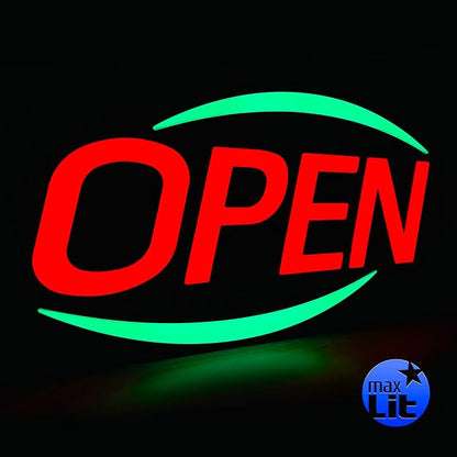 32'' X 17'' New Jumbo ULTRA BRIGHT LED Open Sign — Remote Controlled — Dynamic Light Modes — Enhance Your Business Presence [Red/Green]