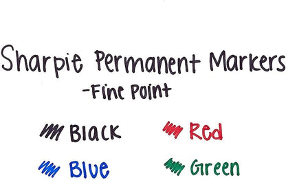 Sharpie Permanent Markers, Fine Tip, Assorted Standard Colours, 8 Pack