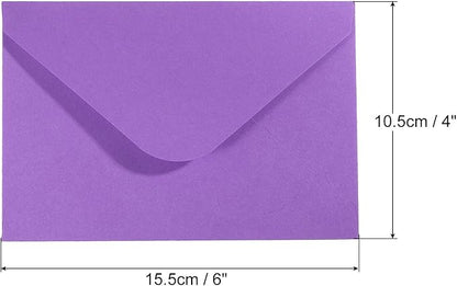 PATIKIL Mini Envelopes, 50 Pack Gift Cards Business Cards Envelope for Greeting Weddings, Purple