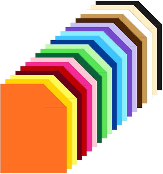 60 Sheets Colored Cardstock 8.5 x 11 Assorted 80 lb 20 Colors Solid Core Card Stock Printer Paper For Card Making Paper Crafting Printer
