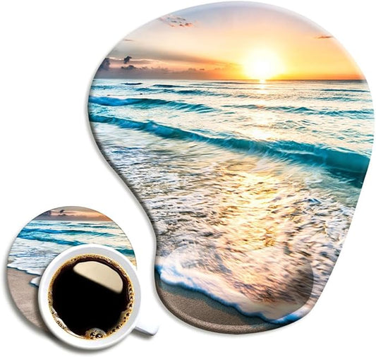 DOOKE Ergonomic Mouse Pad with Wrist Support,Mouse Pads with Non-Slip PU Base for Home Office Working Studying Easy Typing & Pain Relief