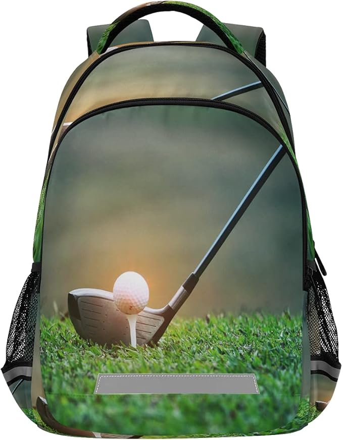 AUUXVA Golf Ball Sport Grass Backpack School Bookbag Laptop Purse Casual Daypack for Teen Girls Women Boys Men College Travel