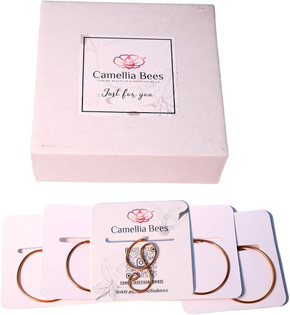 Personalized Initial Copper Bookmark, Set of 5, Handmade Copper Gift for Her, Him, Couple on Birthday, Wedding Anniversary, Alphabet Bookmark (S)