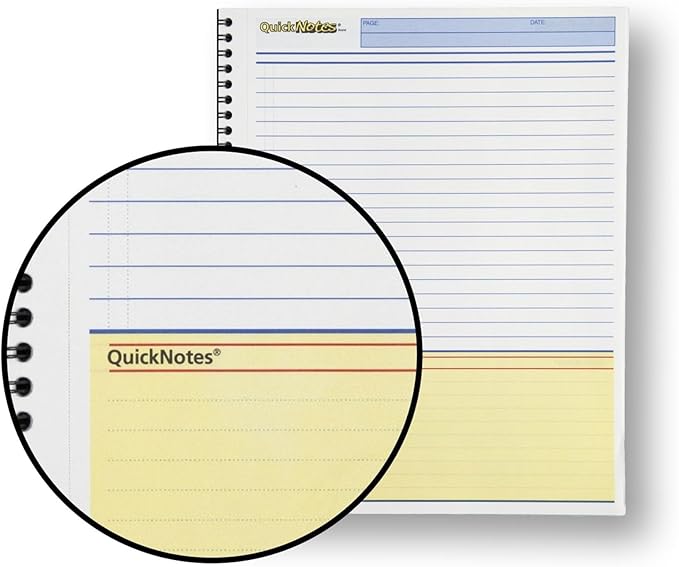 Cambridge Notebook, Business Notebook, 8-1/2" x 11", 80 Sheets, Legal Ruled, QuickNotes Notebook, Flexible Cover, Wirebound, Gray (06066)