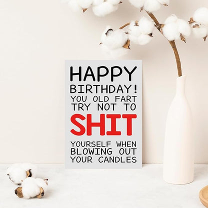 Funny Birthday Cards For Women Men, Rude Birthday Card Gift for Nan Grandad Mom Dad, 50th 60th 70th 80th Birthday Card for Him Her, Happy Birthday Card Dad Mom