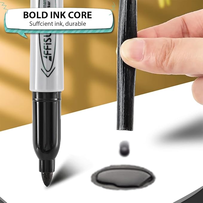 Permanent markers, 40 packs permanent markers bulk, quick drying in one second, waterproof, smooth, not easy to erase, durable, can be marked on glass, tiles and cloth, office supplies,Gray shell