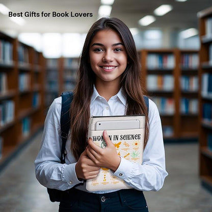 Book Themed Gifts Waterproof Book Sleeve Book Pouch Funny Reading Gifts Science Teacher Gifts for Women Her Book Covers for Paperbacks Book Accessories Book Protector with Zipper and Front Pocket