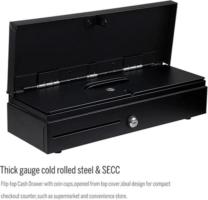 HONEY BEAR Flip-top Cash Drawer with 8 Coins & 6 Bills for POS System Receipt/Thermal Printer,with RJ11 Interface 12V/24V