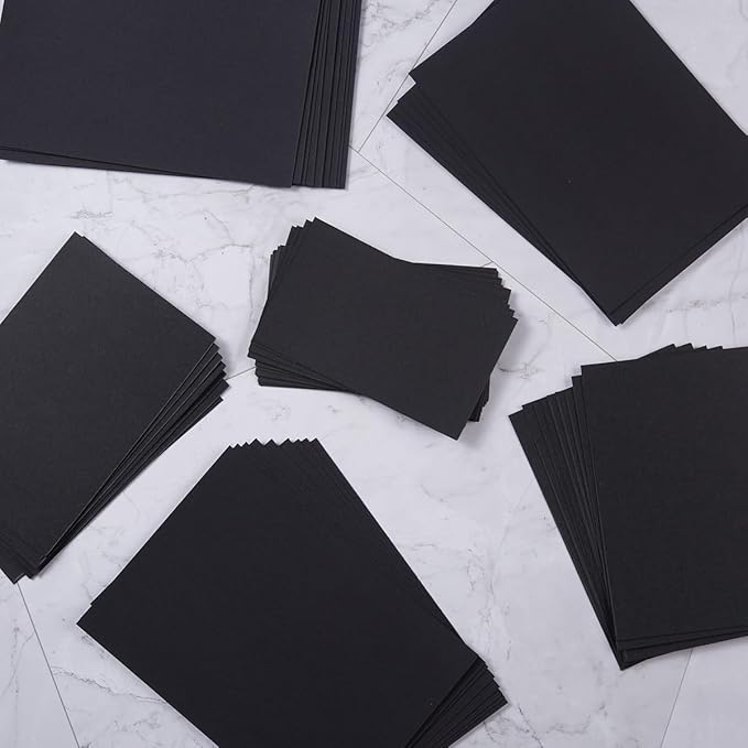 50 Sheets Blank Cardstock Paper 250 GSM Thick Heavy Cards Stock for DIY Art Projects, Card Making, Postcards, Greeting Cards, Birthday Party, Wedding Invitation (Black, 3x5 inches)
