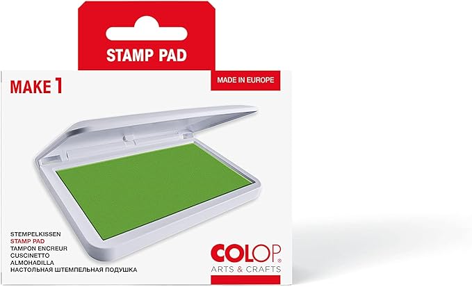 COLOP Make Series, Ink Stamp Pads, with Non-Toxic Premium Ink, Water-Based Acid-Free (Smooth Green, Make 1-1-15/16" x 3-1/2")