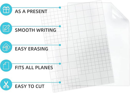 Clear Dry Erase Board Paper-Whiteboard for Fridge-Clear Contact Paper Sheets for Wall-Adhesive Dry Erase Board Sticker for Desk/Refrigerator/Office/Classroom/Wallpaper(8.27''X11.69''X10 Pcs)