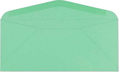 EnDoc #9 Colored Envelopes - 80 Pack - Green Pastel Color 3 7/8 x 8 7/8 envelope, Letter Size, For Home, Offices, Holiday, Invoices and Mailings