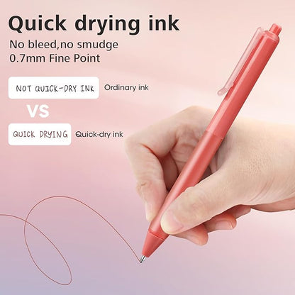 WRITECH Retractable Gel Ink Pens: Fine Point 0.7mm Assorted Color Soft Grip 8ct No Bleed & Smear Extra Smooth Writing Bullet Tip Colored Pen Set for Journaling Coloring