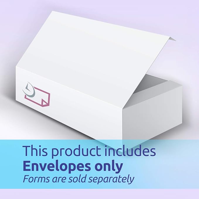 NextDayLabels - 100 Self Seal Envelopes, Designed to fit 3-up Laser W-2 Forms, Horizontal Format