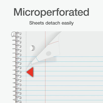 Oxford 1-Subject Notebooks, Notebooks for School, 8 x 10.5 Inches, College Rule, 70 Sheets, Assorted Primary Colors, 3 Pack, Colors May Vary (1006792)