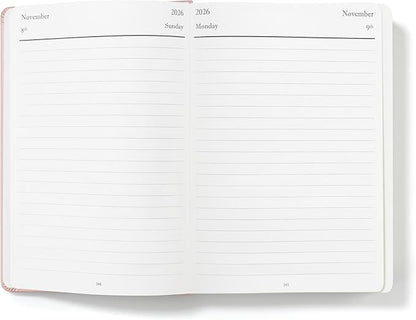 Wykeham's Executive 2026 Daily Journal Planner – US Public Holidays & Format – Customization Available (Rose, 8.5"×5.5")