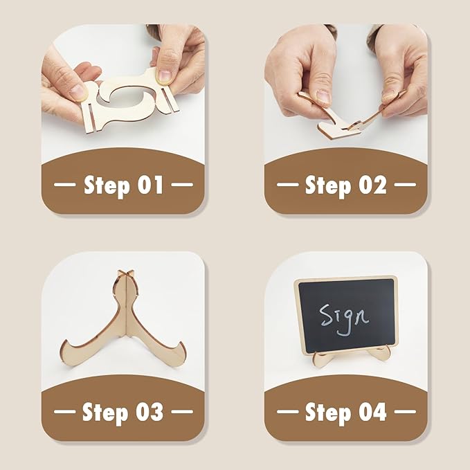 12 Pcs Rectangle Mini Chalkboard Signs, Small Chalkboard Labels with Easel Stand, Wooden Blackboard for Table Numbers, Food Signs, Wedding Signs, Place Cards and Party, 1 Liquid Chalk