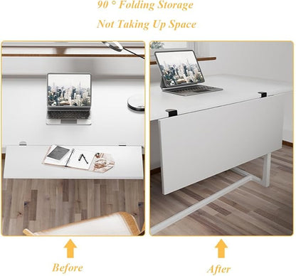 Desk Extender Support Bracket Desktop Extension Board Stand PC Keyboard Holder Arm Rest Tray Extension Plate Support Rack for Desk, 1 Set