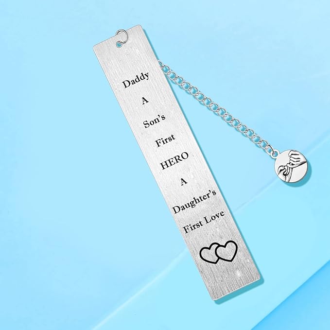 Father's Day Gifts Bookmark for Dad Christmas Gifts Daddy a Son's First Hero, a Daughter's First Love Best Holiday Gifts Gifts for Stepdad from Stepdaughter Stepson Dad Gifts Book Mark