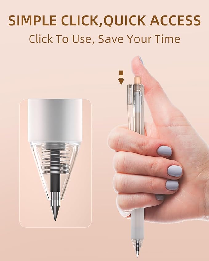 Nicpro 13PCS Pastel Gel Ink Pen Set with Case, Cute Retractable 0.5mm Fine Point Pen, 12 Black Ink Pen with 1 Highlighter, Aesthetic Drawing Pen for Student Note Taking,Writing,Office Supplies (Brown)