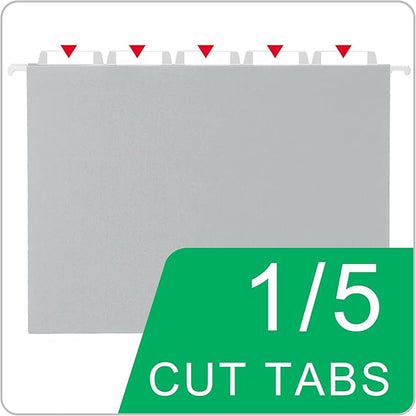Grey Hanging File Folders,25 Packs Letter Size File Folder,Designed for Bulky Files,Filing Cabinet,1/5 Adjustable Tabs for Office,School,Home