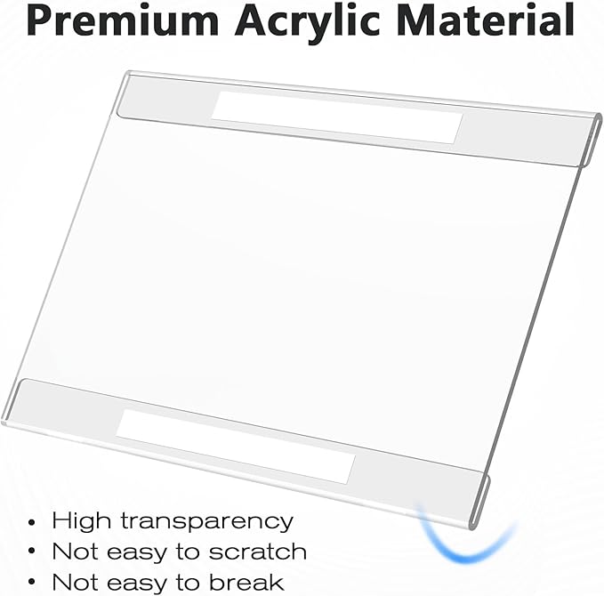 MaxGear Acrylic Sign Holder 4x6, Clear Plastic Wall Mount Sign Holder with Double-Sided Tape, Acrylic Picture Frame Flyer Paper Document Holder Acrylic Wall Frame for Home, Office, Restaurant, 6 Pack
