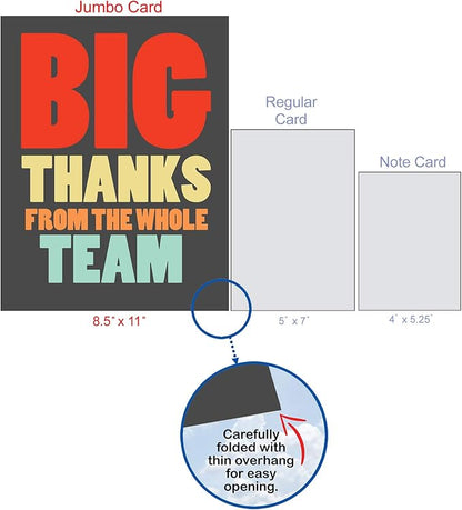 NobleWorks - Coach Thank You Greeting Card with Envelope Group, Coworker, Gang (Big 8.5 x 11 Inch) Big Thanks From The TeamJ6884TYG-US