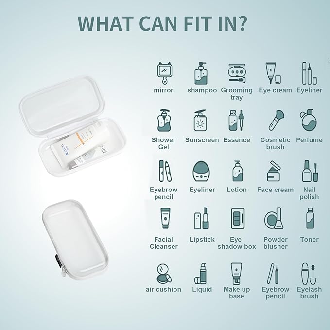 Bliss Bins Set of 2 - Hard Sided Clear Zipper Case for Storage - Professional-Grade Plastic Hard Shell Zippered Organizers, Cosmetic Bag, Snack Bins