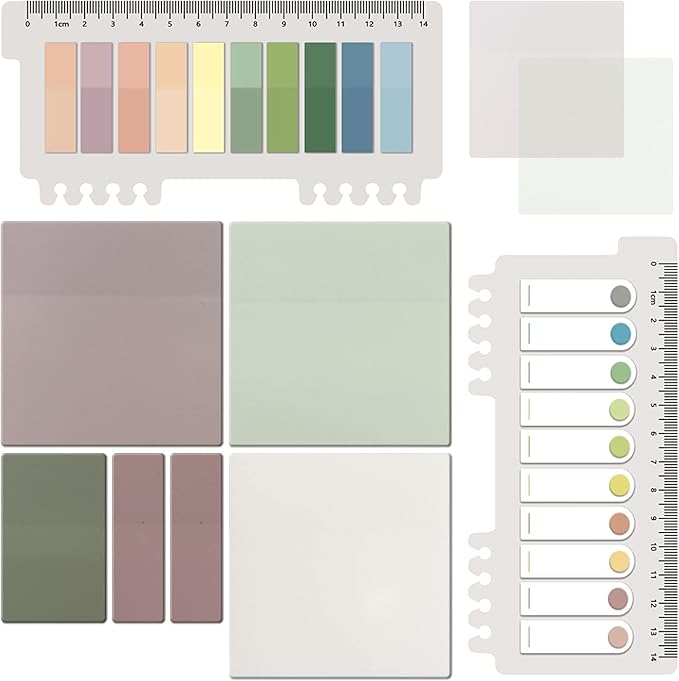 ELII 700PCS Transparent Sticky Notes,Clear Waterproof 3 x 3 inch See Through Memo Pad,Translucent Writable Index Tabs for Annotating Books, Office & School Study Supplies