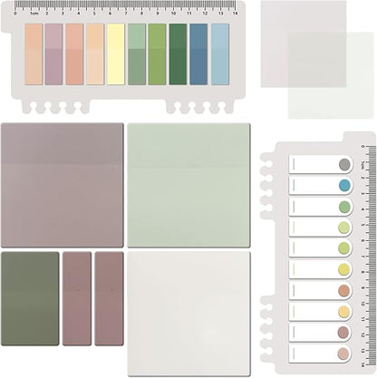 ELII 700PCS Transparent Sticky Notes,Clear Waterproof 3 x 3 inch See Through Memo Pad,Translucent Writable Index Tabs for Annotating Books, Office & School Study Supplies