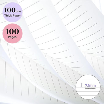 Yoment Spiral Notebook 8.5 x 11 A4 Large Notebooks for Work College Ruled Journaling Notebooks, 100 GSM Paper, Spiral Bound Journal for School Note Taking Writing, A4 Purple