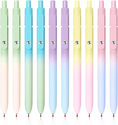 Gel Pens, 10 Pcs Medium Point Smooth Writing Pens Cute Pens for Women, High-End Series 0.7mm Black Ink Pens for Journaling Note Taking, School Office Supplies (10 Pcs Gradient)