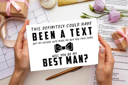 YiKaLus Funny Will You Be My Best Man Card, Best Man Proposal Card, Wedding Invitation Card for Groomsman, Card for Groomsman