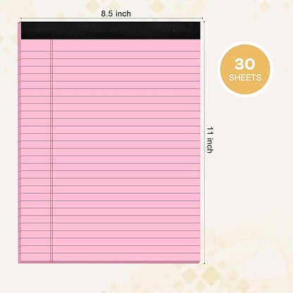 2 Pcs Legal Pads 8.5 x 11 Pink Note Pads 8.5 x 11 Notepad 8.5 x 11 Micro Perforated Writing Pads 8.5 x 11 Lined Paper Pads Wide Ruled Pad of Paper 30 Sheets Notebook for Study, To-Do Lists, Office
