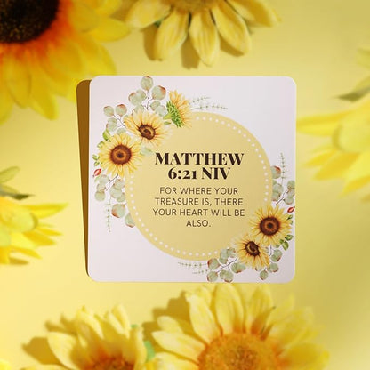 Bible Verse Prayer Cards, Sunflower 100 Scriptures Scratch-off Cards | Bible Verses for Daily Inspiration and Surprises, affirmations, Perfect Christian Gifts for Women, Prayer, and Encouragement