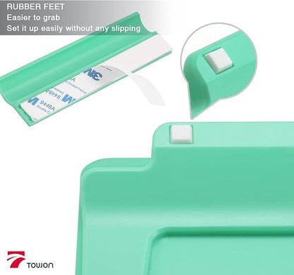 Mint Green Mini Desktop Pure Glass Whiteboard, Small Slope Slick Desk Whiteboard Glass, Desk White Board, Desktop White Board Dry Erase, Stenography Artifact for Office Homeschooling Décor, 8x6 inch