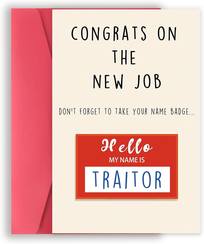 Asmallgf Congrats On New Job Card, Funny Coworker Leaving Gifts for Women Men, Goodbye Card, Going Away Gifts